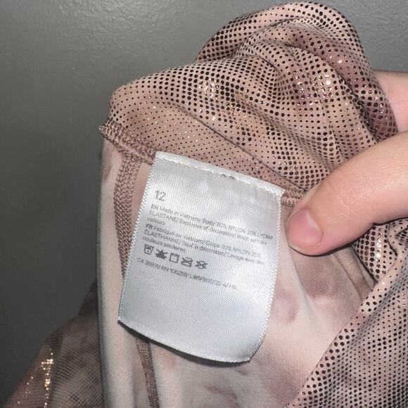 Lululemon Align High Rise Pant 25” Gold Wash Multi Foil Leggings Size 12 - Picture 3 of 5